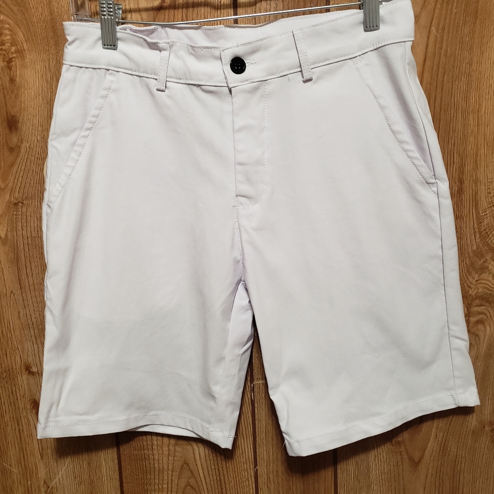 NWOT Womens 32 Inch Waist White Flat Front Shorts Unbranded 4 Pocket